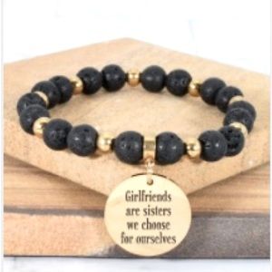 Lava and 14k gold plated bracelet